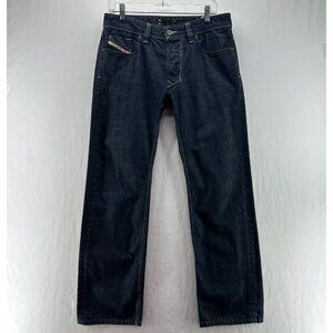 Diesel Larkee Jeans Mens W31 L30 Regular Fit Straight Leg Button Fly Dark Indigo